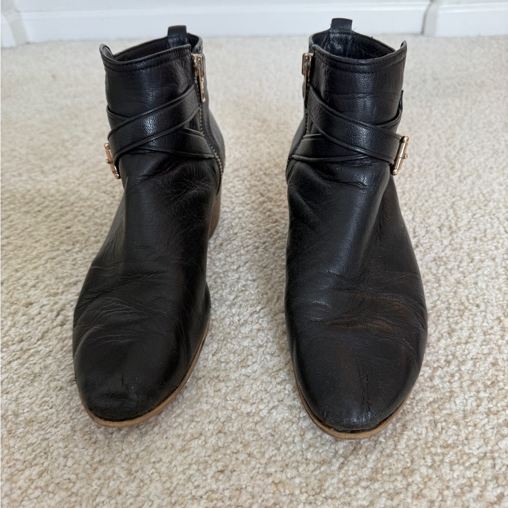 Coach Black Leather Ankle Boots